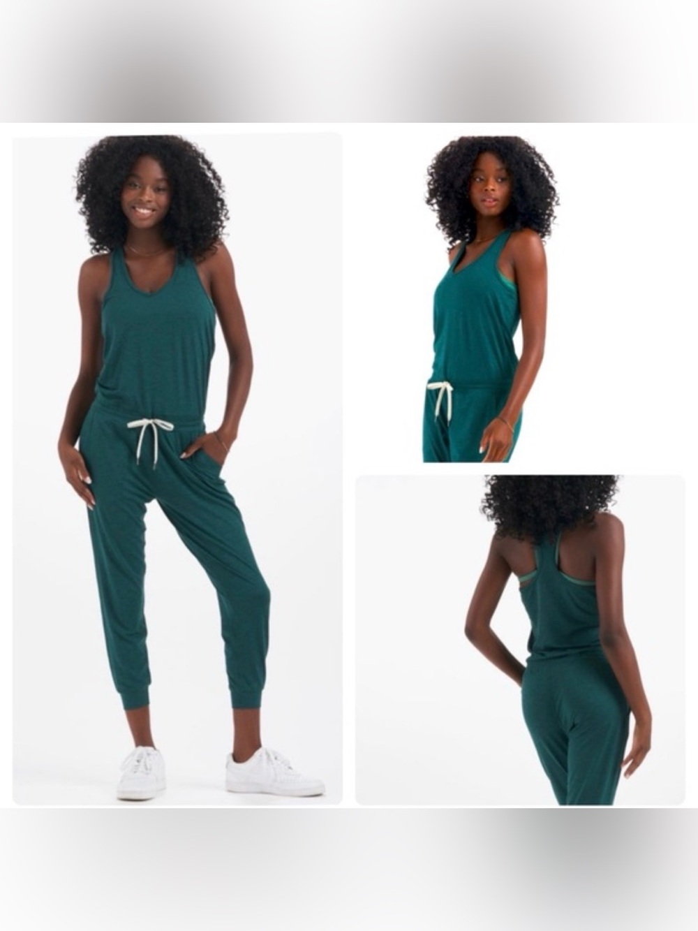 VUORI Performance Lux Jumpsuit Jade Heather Green Colorway Women's Size M